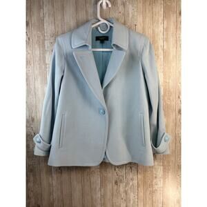Talbots Wool Blend Blazer Womens Sz‎ 4 Blue Pastel Notched Lapel Business Career